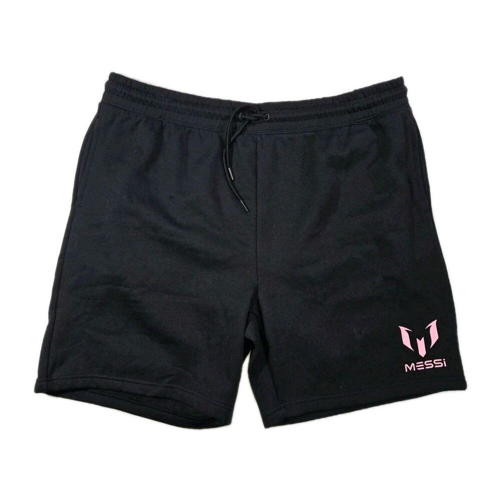 Mens Lionel Andrés Messi Athletic Fleece Shorts Black 2XL 38x7.5